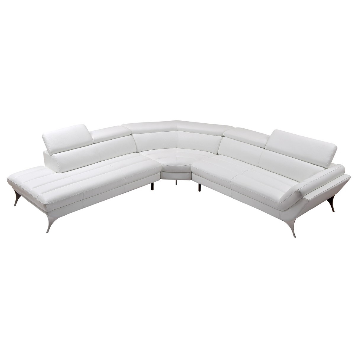Contemporary Luxury Furniture Living, Bonded Leather Sectional With Chaise