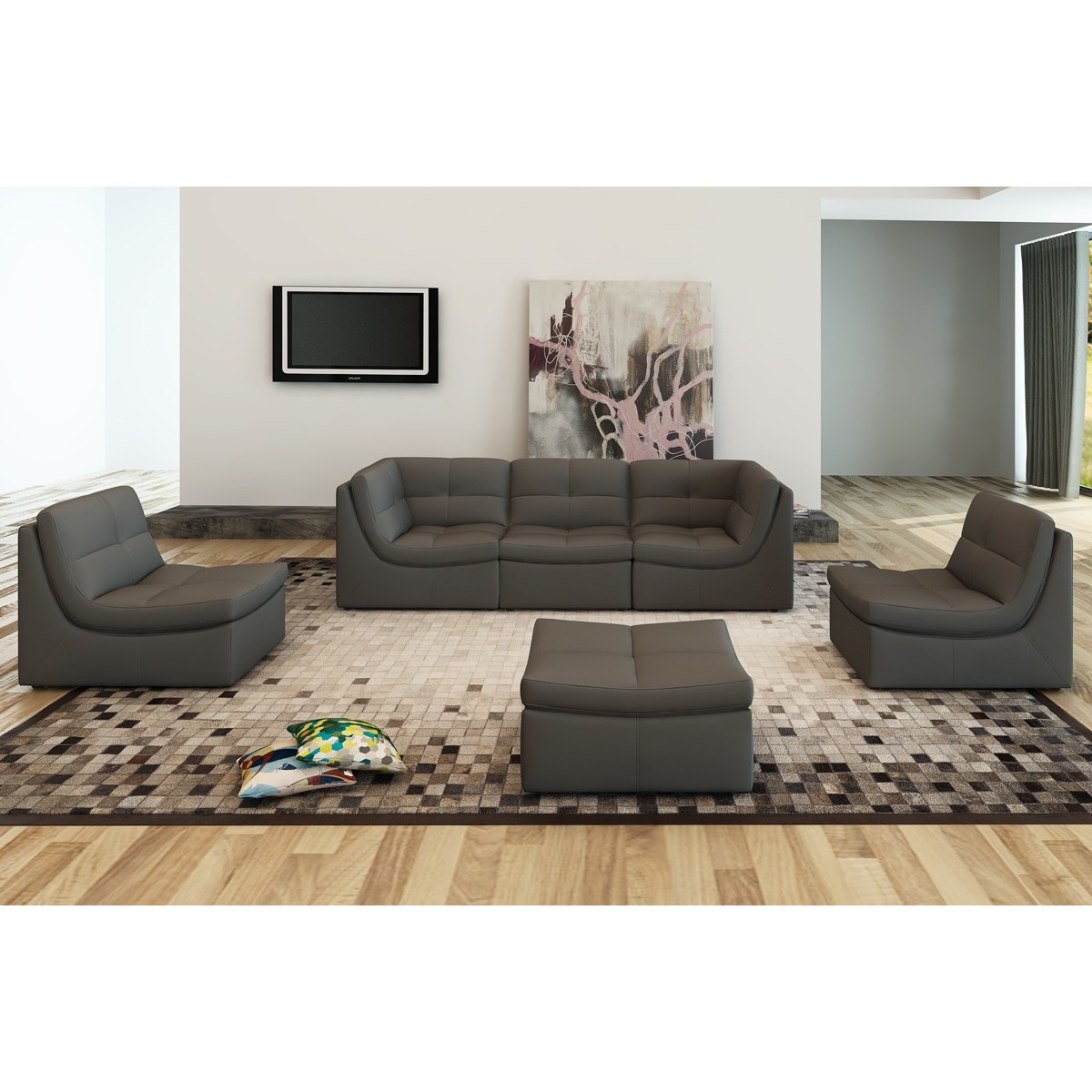 Bedroom La Furniture, Cloud Leather Sectional