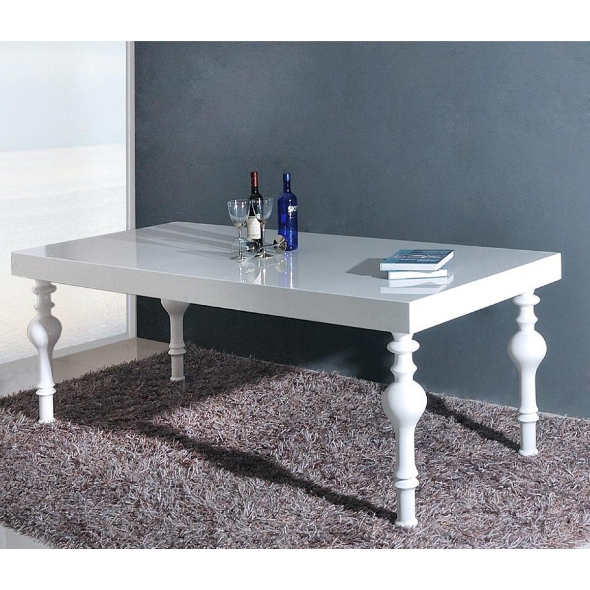 Shop Silver Orchid Brody White High Gloss Dining Table On Sale