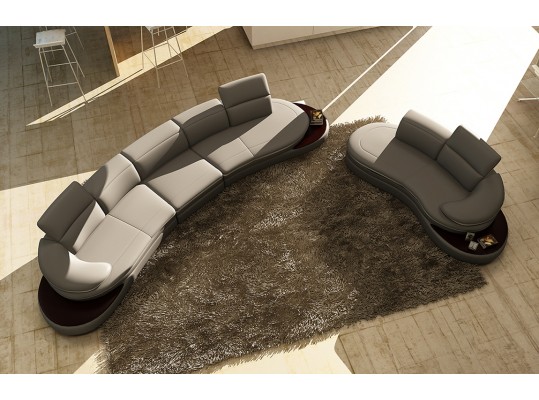 Divani Casa 108 Modern Gray  Leather Sectional & Chaise  