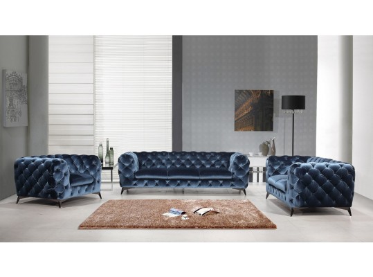 Glamour Style Delilah Italian Luxury 3 PC Living Room Set