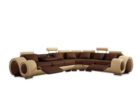 4087 - Sectional Sofa with Recliners with Italian Leather Sectional Sofa