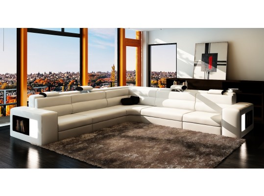  Polaris White Sofa Sectional Modern Luxury Style 