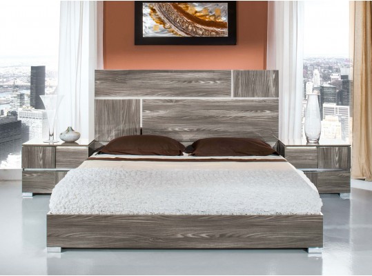 Modrest Picasso Italian Modern Grey Lacquer Bed