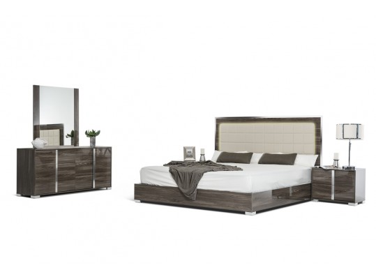 Italian San Marino Modern Grey Bedroom set