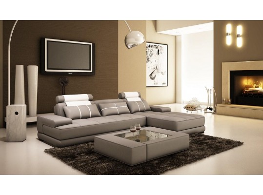 SOFA SECTIONAL  ITALIAN BONDED LEATHER CONTEMPORARY STYLE 