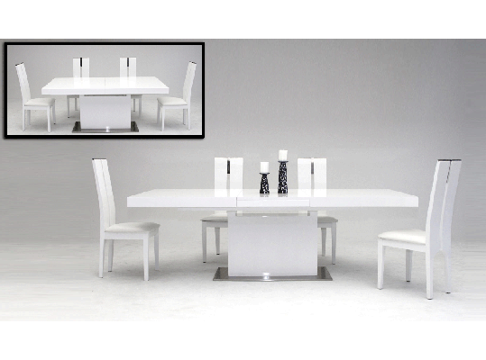 Zenith - Modern White Extendable Dining Table