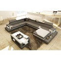 Divani Casa Modern Italian Sectional 5081B Grey and White Leather Sectional Sofa 