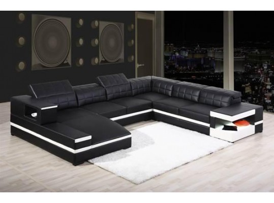 1201 - Modern Bonded Leather Sectional Sofa