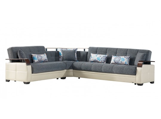 Contemporary sectional with sleeper and storage