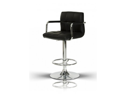 T-1177- Black Eco-Leather Contemporary Bar Stool