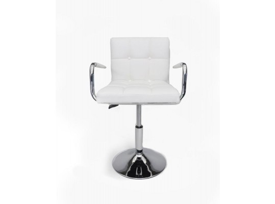 B05 - Modern Eco-Leather White Swivel Chair
