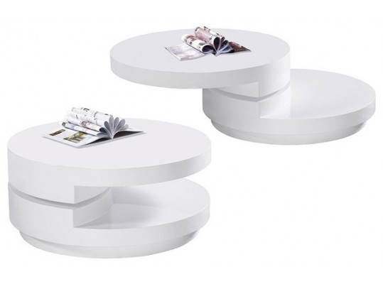 TR-10 Modern Round Swivel Coffee Table white color