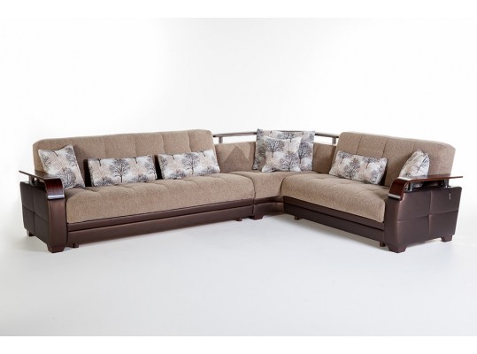 Modern Convertible Sofa Sectional w/ Storage Underneath