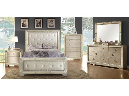 Gorgeous Transitional Style 5 PC Queen Bedroom Set Mod: Loraine