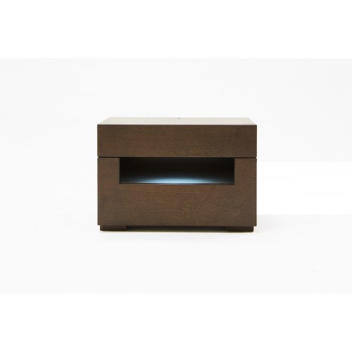 Ceres Modern Brown Oak and Grey Nightstand